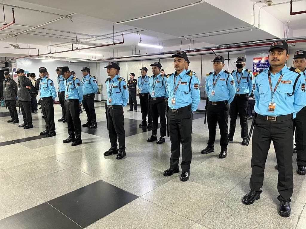 ADS security personnel in formation for turnout inspection